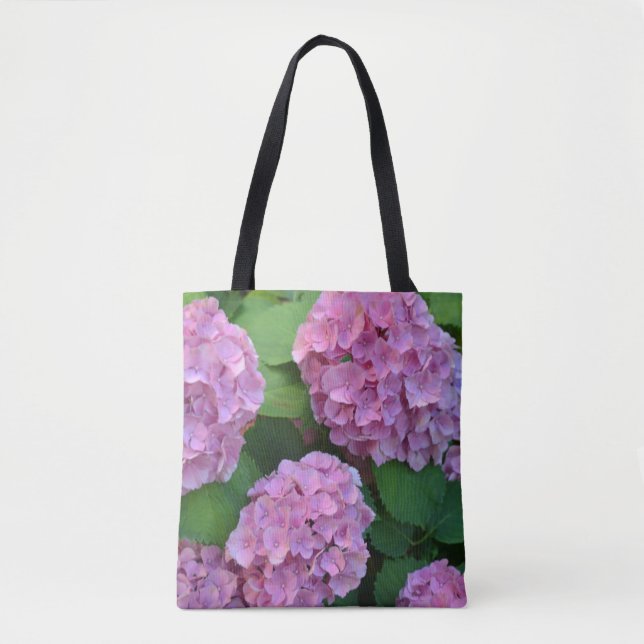 Bolsa Tote Hortensia hydrangea rosa (Frente)