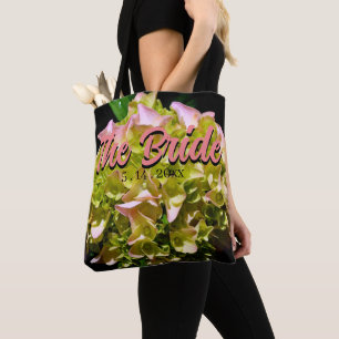 Bolsa Tote Hortênsia verde amarelo rosa, para a Noiva