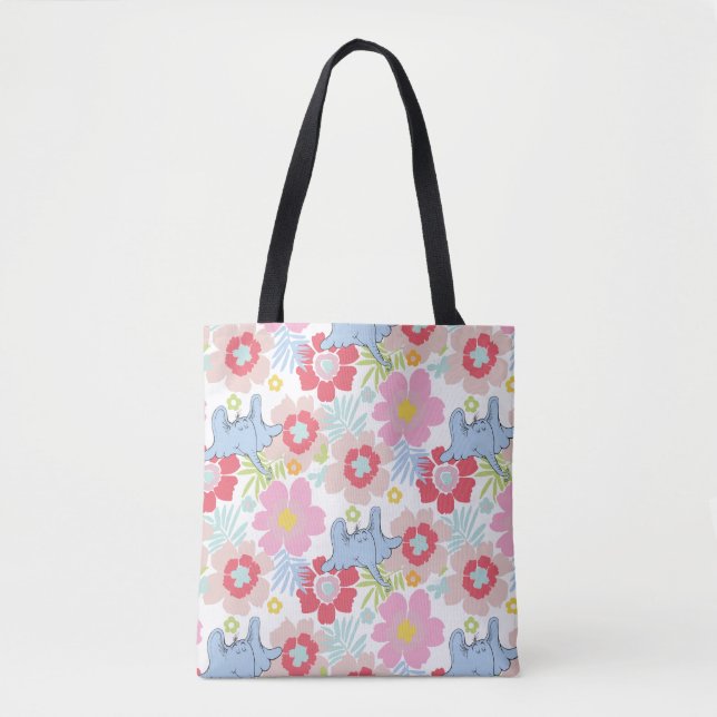 Bolsa Tote Horton Hears A Who | Padrão de Flor de Pastel (Frente)