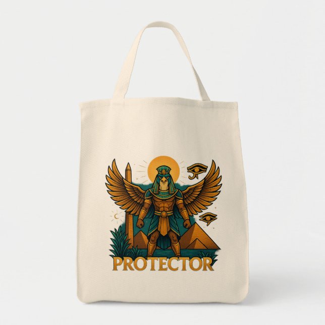 Bolsa Tote Horus the Protector – Bold Ancient Egyptian Falcon (Frente)