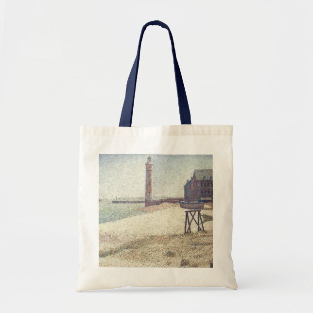 Bolsa Tote Hospital e Farol, Honfleur, de Georges Seurat (Frente)