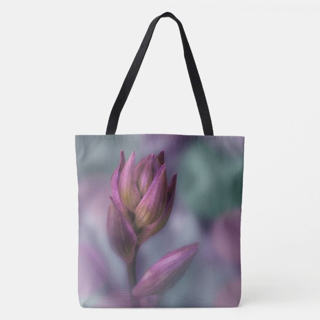 Bolsa Tote Hosta Flower Buple E Green (Frente)