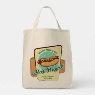 Bolsa Tote Hot Dog de Texto Personalizado