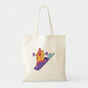 Bolsa Tote Hotdog como Snowboarder com Sonowboard