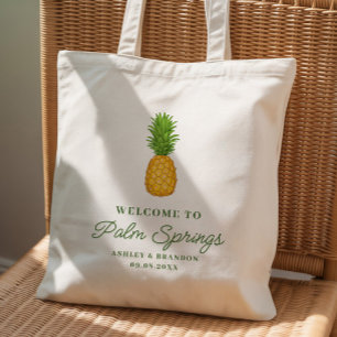 Bolsa Tote Hotel de Casamento Tropical de Abacaxi Bem-vindo