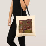 Bolsa Tote House of Guardaboschi por Gustav Klimt, Vintage Ar<br><div class="desc">A Casa de Guardaboschi (1912), de Gustav Klimt, é uma pintura de simbolismo artístico da Era Vitoriana. Uma vista exterior de uma casa de campo com flores e plantas nas janelas e mariposa crescendo nas paredes. Um banco azul está contra a casa, olhando o jardim. Sobre o artista: Gustav Klimt...</div>