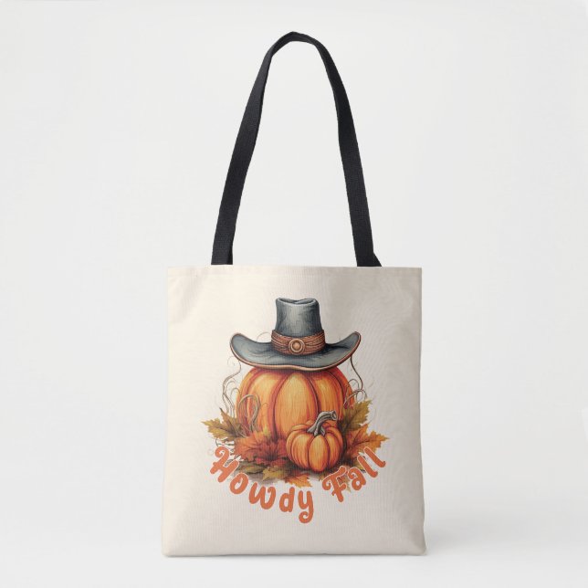 Bolsa Tote Howdy Fall - Rustic Autumn Vibes (Frente)