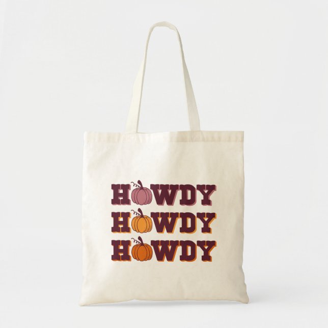 Bolsa Tote Howdy Pumpkin Fall Tote Bag (Frente)