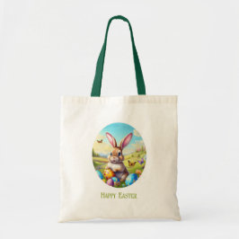 Bolsa Tote Hübscher Osterhase in Landschaft -