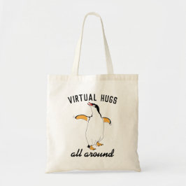 Bolsa Tote Hugs Virtuais de Pinguins Distantes e Sociais