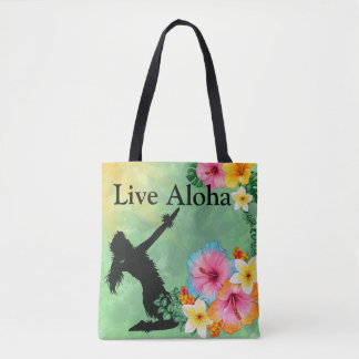 Bolsa Tote Hula Dancer Vive Flores Tropicais De Aloha