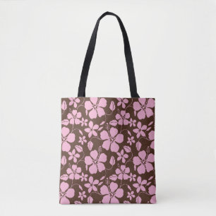 BOLSA TOTE HULA HAVAIANA (HIBÍSCO) MARROM/ROSA