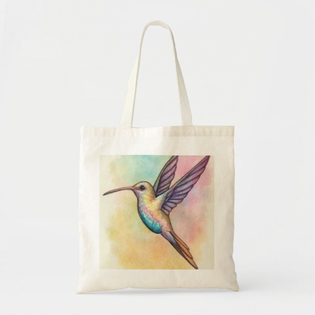 Bolsa Tote Hummingbird em tons pastos (Frente)