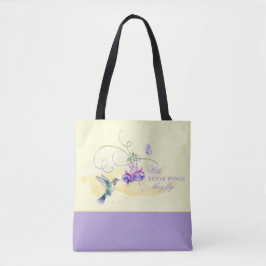 Bolsa Tote Hummingbird Inspiron e borboleta