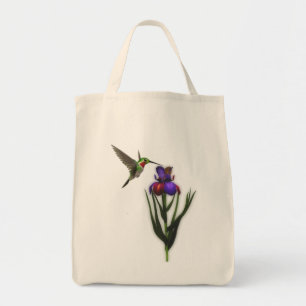Bolsa Tote Hummingbird Iris Flor Toalha