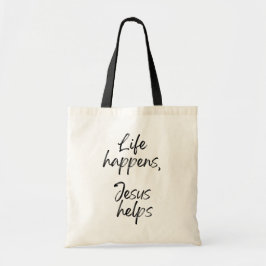 Bolsa Tote Humor Cristão Divertido Letra à Mão Minimalista