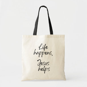 Bolsa Tote Humor Cristão Divertido Letra à Mão Minimalista