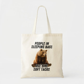 Bolsa Tote Humor de acampamento, citação engraçada de urso de