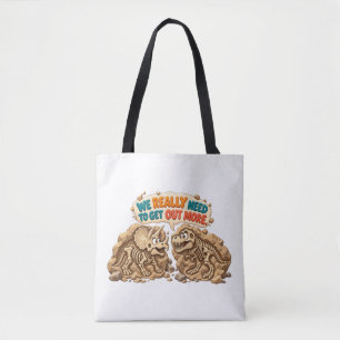 Bolsa Tote Humor de Fóssil de Dinossauro Engraçado