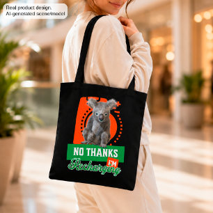 Bolsa Tote Humor de Koala Carregando Introvertido