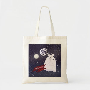 Bolsa Tote Humor Divertido de Halloween Fantasma Pensativo