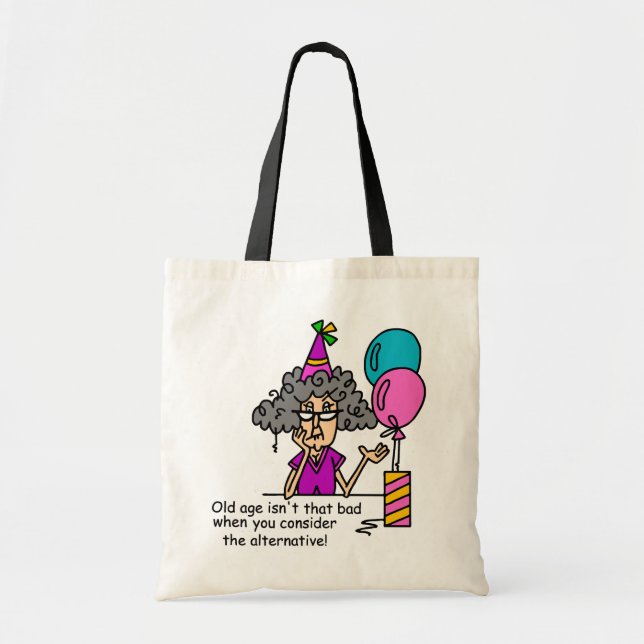 Bolsa Tote Humor do alternativo do aniversário (Frente)