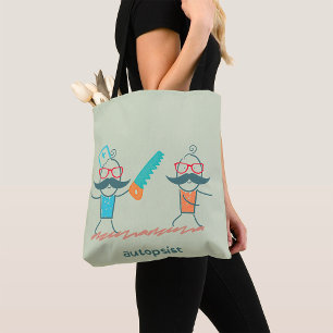 Bolsa Tote Humor Médico Autopsiquiátrico com Caracteres de bi