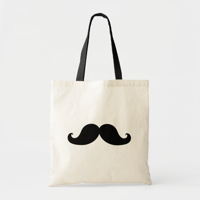 Bolsa Tote Humor preto engraçado do bigode (Frente)