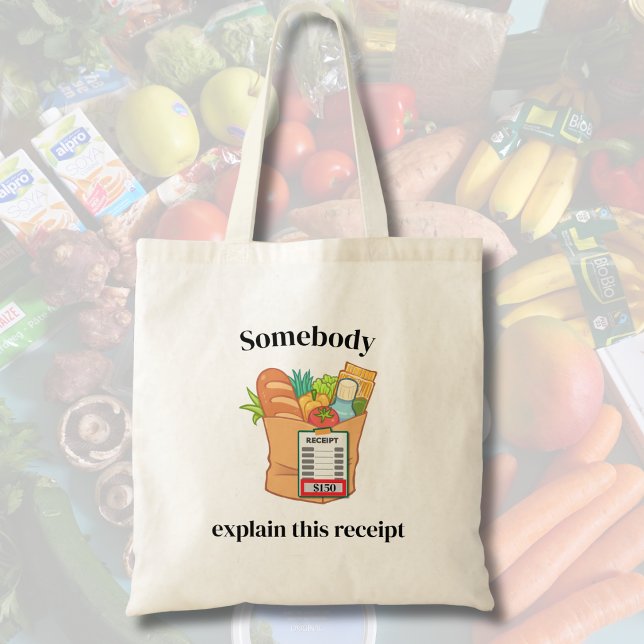 Bolsa Tote Humor sobre a Inflação no Custo de Compras (Cost of living conversation starter tote bag)