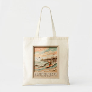 Bolsa Tote Huntington Beach Califórnia Textura Surfista Surfe