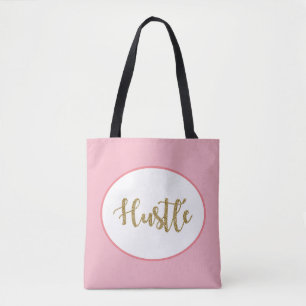 Bolsa Tote Hustle, brilho dourado, na moda cor-de-rosa e mode