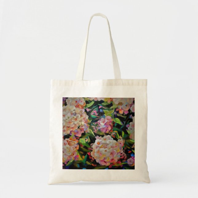 Bolsa Tote Hydrangea Blossom Decorative Floral Art Pink  (Frente)