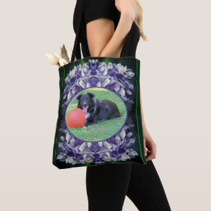 Bolsa Tote Hydrangea Petals Frame Azul Crie sua própria foto