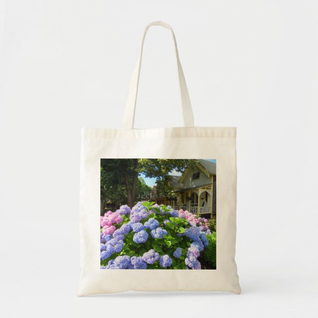 Bolsa Tote Hydrangeas Azuis e Rosa - Vineyard de Martha (Frente)