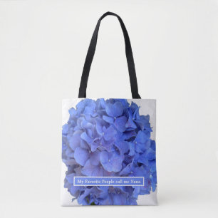 Bolsa Tote Hydrangeas florais elegantes de periguito azul