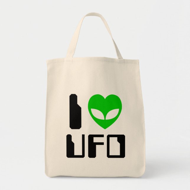 Bolsa Tote I Alienígena Heart UFO (Frente)