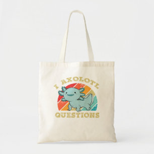 Bolsa Tote I Axolotl Perguntas Camiseiros Meninos Retro Cute 