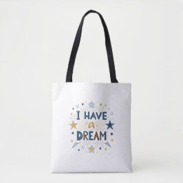 Bolsa Tote I Have a Dream Starburst Typography Art