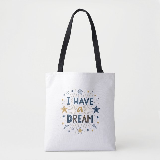 Bolsa Tote I Have a Dream Starburst Typography Art (Frente)