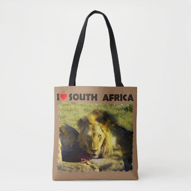 Bolsa Tote I Heart Africa Lion Stare (Frente)