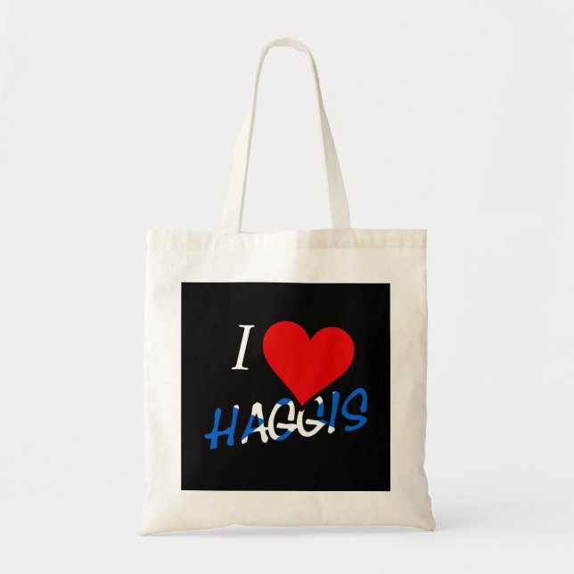 Bolsa Tote I Heart Haggis no btcnt da bandeira escocesa (Frente)