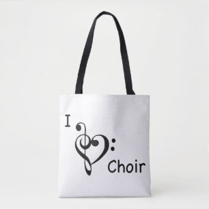 Bolsa Tote I Heart Love Choir Music