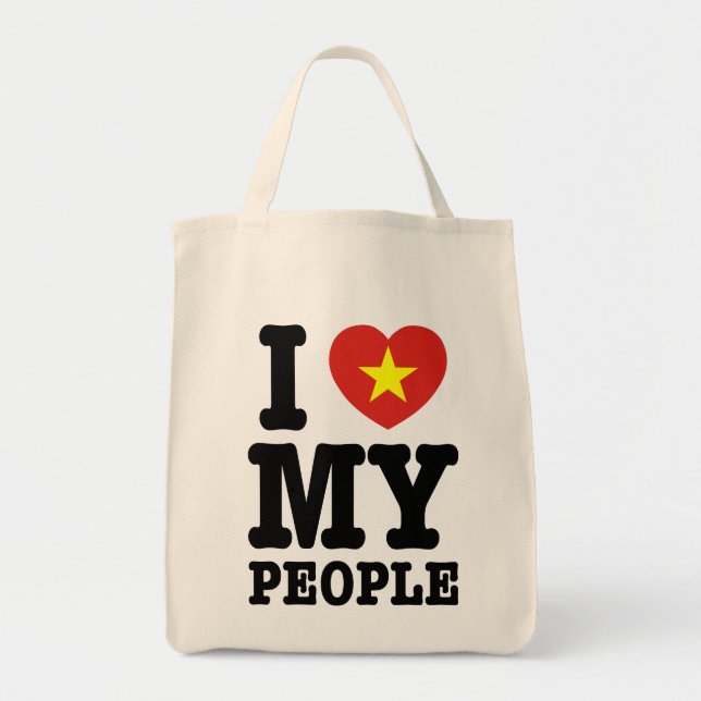 Bolsa Tote I Heart (Love) My Viet Pessoas (Frente)