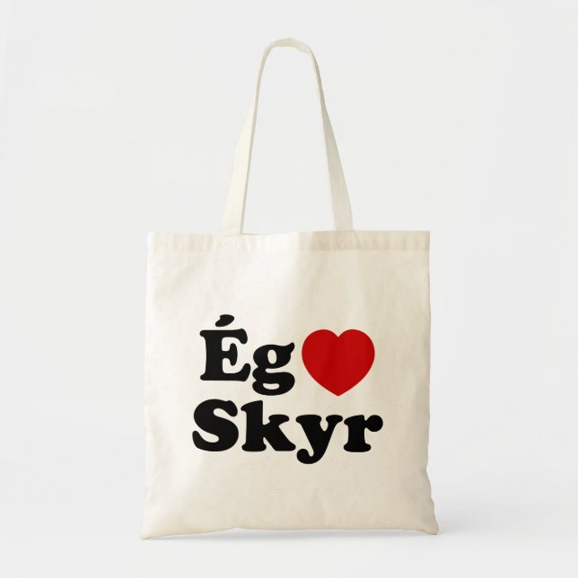 Bolsa Tote I Heart (Love) Skyr [Ég Elska Skyr] Islandês (Frente)