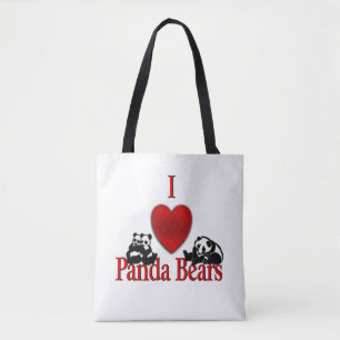 Bolsa Tote I Heart Panda Bears
