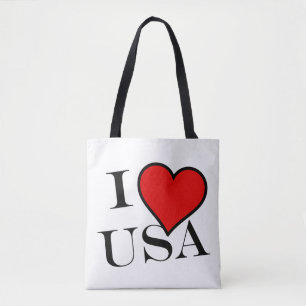 Bolsa Tote I Heart USA bk stcn