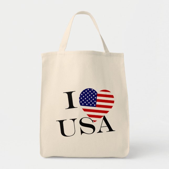 Bolsa Tote I Heartflag USA bk gtcnt (Frente)