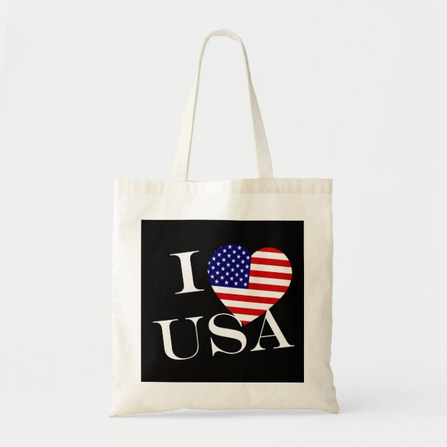 Bolsa Tote I Heartflag USA wt btcnt (Frente)