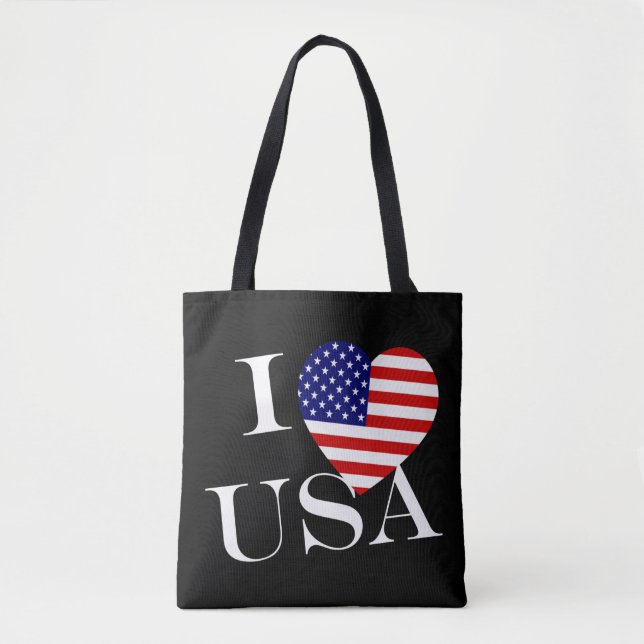 Bolsa Tote I Heartflag USA wt stcnt (Frente)