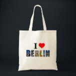 Bolsa Tote I Love Berlin Germany Viagem City Photo<br><div class="desc">Mostre a todos o seu amor pela cidade de Berlim Alemanha com esta bolsa de tote divertida! Contém uma colagem colorida com fotos da Porta de Brandemburgo, do Muro de Berlim, do Rio Spree e da cúpula Bundestag.</div>